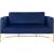 Casa Velvet Loveseat with Gold Iron Metal Base