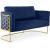 Casa Velvet Loveseat with Gold Iron Metal Base