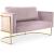 Casa Velvet Loveseat with Gold Iron Metal Base