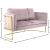 Casa Velvet Loveseat with Gold Iron Metal Base