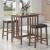 Oleander Wood Veneer 3-Piece Counter Height Set