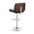 Folsom Leatherette/Wood Veneer Bar Stool with Adjustable Chrome Base