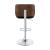 Folsom Leatherette/Wood Veneer Bar Stool with Adjustable Chrome Base
