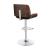 Folsom Leatherette/Wood Veneer Bar Stool with Adjustable Chrome Base