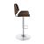 Folsom Leatherette/Wood Veneer Bar Stool with Adjustable Chrome Base