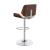 Folsom Leatherette/Wood Veneer Bar Stool with Adjustable Chrome Base