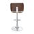 Folsom Leatherette/Wood Veneer Bar Stool with Adjustable Chrome Base