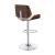 Folsom Leatherette/Wood Veneer Bar Stool with Adjustable Chrome Base