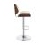 Folsom Leatherette/Wood Veneer Bar Stool with Adjustable Chrome Base