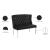 Suri Velvet Settee Bench with Chrome Stainless Steel Legs