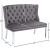 Suri Velvet Settee Bench with Chrome Stainless Steel Legs