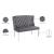 Suri Velvet Settee Bench with Chrome Stainless Steel Legs