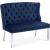 Suri Velvet Settee Bench with Chrome Stainless Steel Legs
