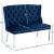 Suri Velvet Settee Bench with Chrome Stainless Steel Legs