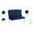 Suri Velvet Settee Bench with Chrome Stainless Steel Legs