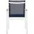 Nizuc Outdoor Patio Mesh Waterproof Fabric Dining Arm Chair with White Aluminum Frame