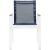 Nizuc Outdoor Patio Mesh Waterproof Fabric Dining Arm Chair with White Aluminum Frame