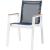 Nizuc Outdoor Patio Mesh Waterproof Fabric Dining Arm Chair with White Aluminum Frame