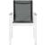 Nizuc Outdoor Patio Mesh Waterproof Fabric Dining Arm Chair with White Aluminum Frame