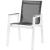 Nizuc Outdoor Patio Mesh Waterproof Fabric Dining Arm Chair with White Aluminum Frame