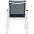 Nizuc Outdoor Patio Mesh Waterproof Fabric Dining Arm Chair with White Aluminum Frame