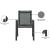 Nizuc Outdoor Patio Mesh Waterproof Fabric Dining Arm Chair with Dark Grey Aluminum Frame