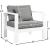 Nizuc Outdoor Patio Waterproof Fabric Modular Arm Chair with White Aluminum Frame