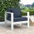 Nizuc Outdoor Patio Waterproof Fabric Modular Arm Chair with White Aluminum Frame