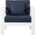 Nizuc Outdoor Patio Waterproof Fabric Modular Arm Chair with White Aluminum Frame