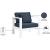 Nizuc Outdoor Patio Waterproof Fabric Modular Arm Chair with Aluminum Frame