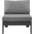 Nizuc Outdoor Patio Waterproof Fabric Modular Armless Chair with White Aluminum Frame