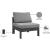 Nizuc Outdoor Patio Waterproof Fabric Modular Armless Chair with White Aluminum Frame