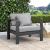 Nizuc Outdoor Patio Waterproof Fabric Modular Arm Chair with Dark Grey Aluminum Frame