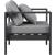 Nizuc Outdoor Patio Waterproof Fabric Modular Arm Chair with Dark Grey Aluminum Frame