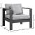 Nizuc Outdoor Patio Waterproof Fabric Modular Arm Chair with Dark Grey Aluminum Frame
