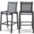 Nizuc Outdoor Patio Mesh Barstool with Dark Grey Aluminum Frame