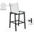 Nizuc Outdoor Patio Mesh Barstool with Dark Grey Aluminum Frame