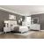 Asteria Chenille/Wood California King Panel Bed with LED Lighting