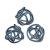 Navy Blue Glass Knot (Set of 3)