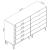 Rockefeller 10-Drawer Tall MDF Double Dresser w/Metal Legs