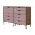 Rockefeller 10-Drawer Tall MDF Double Dresser w/Metal Legs