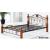 IB 1582 Queen Size Iron Bed w/Wooden Colums