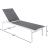 Santorini Outdoor Patio Mesh Waterproof Fabric Chaise Lounge Chair with White Aluminum Frame