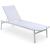 Santorini Outdoor Patio Mesh Waterproof Fabric Chaise Lounge Chair with White Aluminum Frame