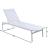 Santorini Outdoor Patio Mesh Waterproof Fabric Chaise Lounge Chair with White Aluminum Frame