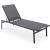 Santorini Outdoor Patio Mesh Waterproof Fabric Chaise Lounge Chair with Dark Grey Aluminum Frame