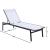 Santorini Outdoor Patio Mesh Waterproof Fabric Chaise Lounge Chair with Dark Grey Aluminum Frame