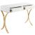 Monroe 2-Drawer Vanity Table with Stainless Steel Legs & Handles
