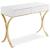 Monroe 2-Drawer Vanity Table with Stainless Steel Legs & Handles