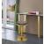 Brody Velvet Adjustable Swivel Stool with Brushed Gold Base
